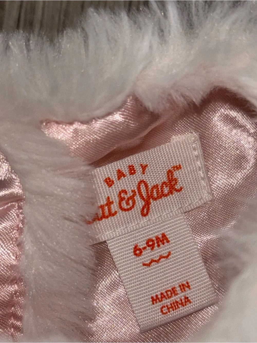 Cat & Jack Baby Girl Pink Faux Fur Collar Dress size 6/9 months